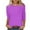 Purple, variant on 3/4 Sleeve Shirts for Women Casual Plain Solid Color Crewneck Tops Summer Ladies Three Quarter Length Sleeve Blouses 2024