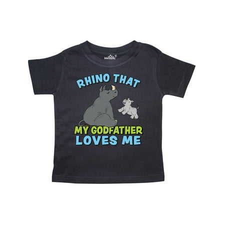 

Inktastic Rhino That My Godfather Loves Me with Cute Rhinos Gift Toddler Boy or Toddler Girl T-Shirt