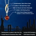 thumbnail image 2 of Gem Stone King 925 Silver and 10K Yellow Gold Red Garnet and White Lab Grown Diamond Pendant Necklace for Women | 0.53 Cttw | Gemstone January Birthstone | Round 4.5MM | With 18 inch Chain, 2 of 6