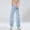 Blue, variant on DuoJiaJ Women Fashion Vintage Overalls High Waisted Straight Leg Wide Leg Trousers Loose Casual Floor Length Trousers Women's Cargo Pants Beige L