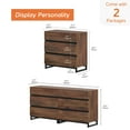 thumbnail image 3 of WAMPAT Dresser for Bedroom, Closet Organizers and Storage with 6 Drawers, Chest of Drawers with Metal Base, Modern Wood Dresser for Living Room, Entryway, Brown, 3 of 7