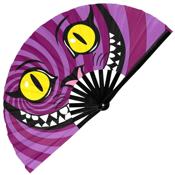 Ventilador de mano GloFX con diseño de gato de Alicia en el país de las maravillas de Cheshire