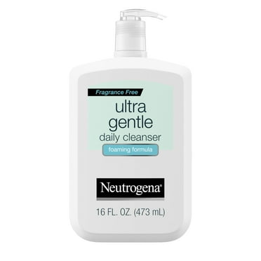 Pack of 2 - Neutrogena Fragrance Free Ultra Gentle Foaming Daily Cleanser, Hydrating Face Wash For Sensitive Skin, Removes Makeup & Gently Cleanses Without Over Drying, Hypoallergenic, 16 Fl. Oz
