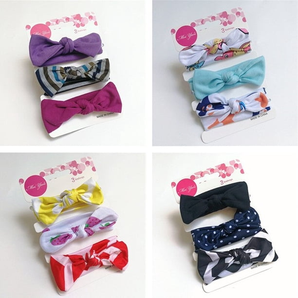 3Pcs/Set Solid Color Soft Nylon Elastic Baby Headband Bows Knotted Newborn Baby Girl Headbands Hair Accessories Girls Haarband9 He Qiyong unisex