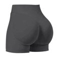 thumbnail image 5 of Olyvenn Womens Workout Seamless Scrunch Butt Lifting Shorts High Waisted Tummy Control Gym Yoga Shorts Summer Trendy Running Shorts Dark Gray XL, 5 of 6