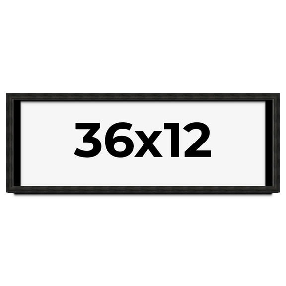 36x12 Shadow Box Black Rustic Barnwood Display Frame  | 1.125 Inch Deep | 0.875 Inch Moulding Width