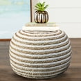 thumbnail image 4 of LR Home Savanna Round Natural/White Striped Indoor Pouf Ottoman, 20" H x 14" W, 4 of 5