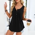 thumbnail image 2 of Fewfanhot Women's Button Up Sleeveless Blouse, Collared Casual Tank Top in Solid Colors for Smart Casual and Daily Outfits, 2 of 9