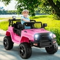 thumbnail image 2 of OLAKIDS Kids Ride On Truck, 12V Electric Vehicle Car with Remote Control, Toddlers Battery Powered Toy with 2 Speeds, Spring Suspension, Double Open Doors, LED Lights, Music, USB, Mp3, 2 of 9