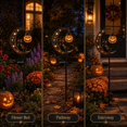 thumbnail image 4 of Solar Halloween White Ghost & Pumpkin Moon Garden Stake Light, Outdoor Waterproof LED Halloween Yard Decoration with Crescent Moon, Hanging Jack-o'-Lantern Lantern for Garden, Patio, Walkway, Porch, 4 of 9