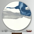 thumbnail image 3 of Designart 'Gouache Sapphire on Gray IV' Geometric Metal Circle Wall Art, 3 of 3