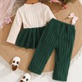 thumbnail image 2 of WXFAZCVU Baby Girl Clothes Fall Outfits Crewneck Color Block Tops and Pants Set Going Out Size 12-18 Months, 2 of 3