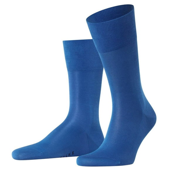 Falke Men's Socks - Tiago, Socks, Cotton, Logo, Long, Solid Color Blue (Saphire) 41-42