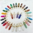 thumbnail image 2 of K-KED Natural Stone 100pcs Gold Hexagonal Column Pendants for Delicate Jewelry Making Wholesale-Rose Quartz, 2 of 9