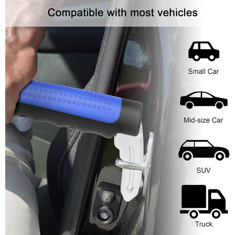 4 Pcs Car Door Assist Handles - Portable Support Grip For Elderly & Kids, 400lb Capacity With Seatbelt Cutter & Window Breaker