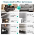 thumbnail image 6 of LINSY HOME 57.4" Modular Sectional Sofa with Pull Out Bed & Multi-functional Armrest for Small Spaces, 2-Seat Pull Out Couch with Shelves, USB Ports & Cup Holders, Chenille Gray, 6 of 11