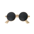 thumbnail image 1 of Gafas de sol redondas retro Brooch Pin, estilo punk, esmaltadas, color negro, 1 of 2