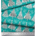 thumbnail image 2 of Soimoi Green Cotton Voile Fabric Stripe,Bird & Tree Christmas Printed Fabric 1 Yard 42 Inch Wide, 2 of 3