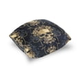 thumbnail image 5 of Golden Skull Chains Black Flower Pattern Throw Pillow Covers Pillowcases 16 x 16 Inch Home Decor 2 Packs for Bedroom Sofa, 5 of 6