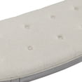 thumbnail image 6 of Coastal Button Tufted Light Beige Upholstered Bench with Weathered Gray Legs, 6 of 6