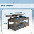 thumbnail image 2 of QRInnovations Table Basse à Plateau Relevable à 2 Tiroirs avec Compartiment Caché et Étagères de Rangement, Gris, 2 of 6