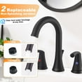 thumbnail image 6 of Sunrinx 8 Inch Widespread Bathroom Faucet Matte Black 3 Hole Dual Handle Swivel High Arc Drain, 6 of 12