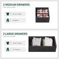 thumbnail image 4 of Shininglove Storage Drawer Organizer, Sturdy Metal Frame, Wood Tabletop, Fabric, Dark Grey, 4 of 7