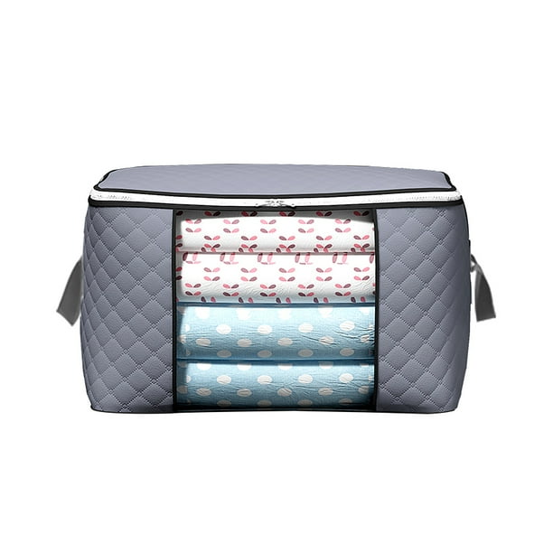 Inteprter Bolsa de almacenamiento de edredón, organizador de ropa visible, contenedor de mantas a prueba de humedad con asa, ventana transparente Almacenamiento y organización del hogar horizontal Inteprter HA002771-01