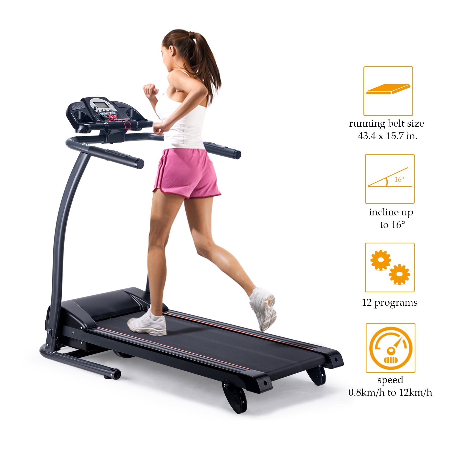 T013 Slimline Motorized Treadmill with Bluetooth Folding and Incline for Running & Walking by EFITMENT 