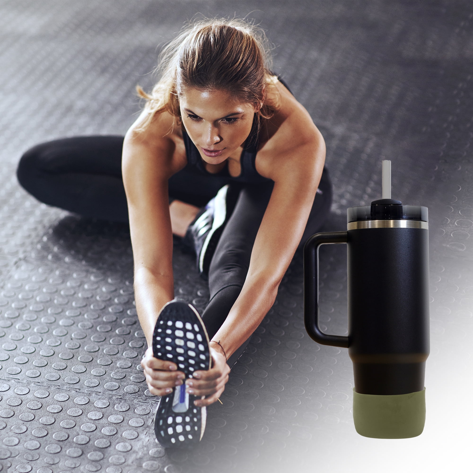 Unique Bargains 1Pc Durable Solid Color Water Bottle Boot Light Green
