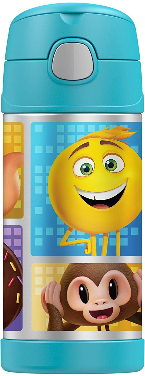 Thermos FUNtainer Sports Bottle, Emoji the Movie, Blue, 12 Ounces