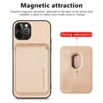 thumbnail image 2 of ELEHOLD for iPhone 7 / 8 / SE 2022 & 2020 Magnetic Wallet Case with Detachable Back Card Holder Fiber Texture Design Full Body Protective Slim Shockproof Case, khaki, 2 of 8