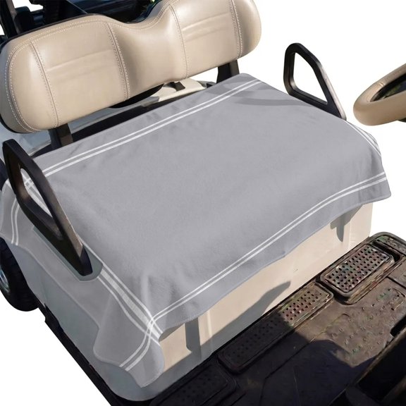 Golf Cart Seat Cover Solid Color Club Car Golf Cart Seat Covers Soft Absorbent Golfcart Towel Blanket Grey Golf Seat Covers for Cart Decor Fits 2 & 4 Passenger 51"x31"