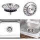 thumbnail image 3 of Stainless Steel Kitchen Sink Stopper (Set of 2) - Universal Kitchen Sink Filter (Dia: 80MM), Sink Drain with 18 Slots, 3 of 3