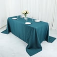 thumbnail image 5 of BalsaCircle 90" x 132" Polyester Rectangular Tablecloth Peacock Teal, 5 of 8