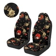 thumbnail image 3 of Uorisanigo Fluffy Car Seat Cover, 2 pcs Flower Ladybug Print High Back Front Auto Cushion Cover Fit for Vehicles, Auto, Suvs, Trucks, Sedans, Vans, Cars, Car Interior Accessories, 3 of 7