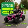 thumbnail image 2 of Track Seven 24V Kids Ride on Car, Electric UTV with Remote Control, Bluetooth, Music, 4-Wheel Suspension, Anti-Collision Bar, 14.6" Wide Single Seat, 24V Ride on Toy Car for Boys Girls Aged 3+, Pink, 2 of 8