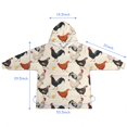 thumbnail image 7 of Beige Chicken Pattern Blanket Hoodies for Kids 6-13YR Oversize Wearable Blanket Hoodies for Boys Girls Teens, 7 of 7