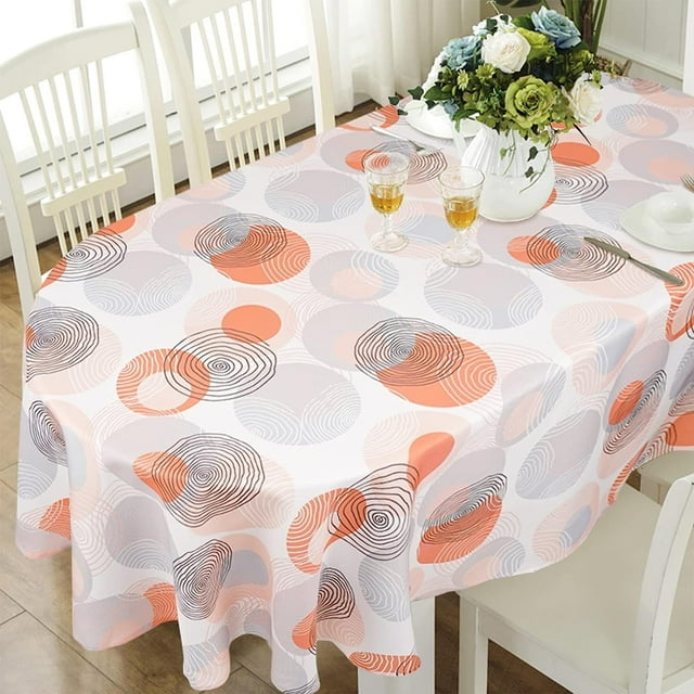 Modern Oval Tablecloth for Oval Table Waterproof Table Cloths for Dining Room Indoor Outdoor Home Decorative Table Cloth-60x102in
