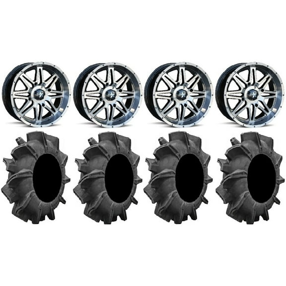 MSA DT Vibe 14" ATV Wheels 34" Assassinator Tires Sportsman RZR Ranger