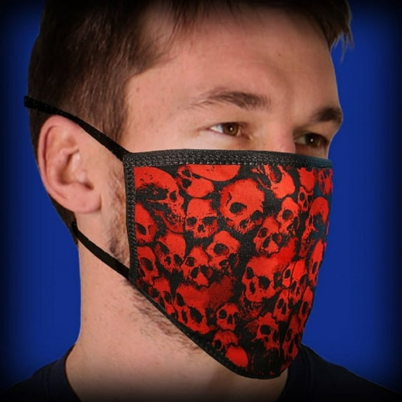 Ancient Skulls Design Face Mask, Washable Cotton, Breathable Double-Layer