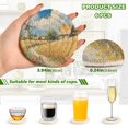 thumbnail image 3 of Qxltty Ukrainian Landscape Drink Coasters with Holder 6pcs Handmade Woven Simple Vintage Saucer Set, 3 of 7