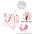 thumbnail image 3 of Kit de 3 bolsas de aseo de viaje de PVC transparente para mujeres y hombres, organizador de vinilo impermeable, bolsas de maquillaje transparentes, color rosa, 3 of 6