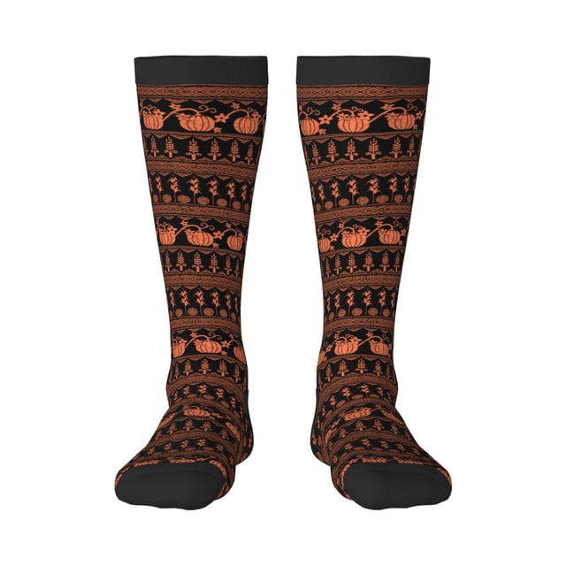 Balery Vintage Pumpkin Pattern Calcetines novedosos Calcetines deportivos Calcetines hasta la rodilla Calcetines de algodón Calcetines originales y geniales