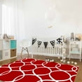 thumbnail image 3 of Area Rug 2'7''x5' Abstract Geometric White Line Red Texture Washable Area Rugs Non Shedding Floor Carpet Rubber Backing Non-Slip Indoor Mats for Living Room Bedroom Kitchen, 3 of 8
