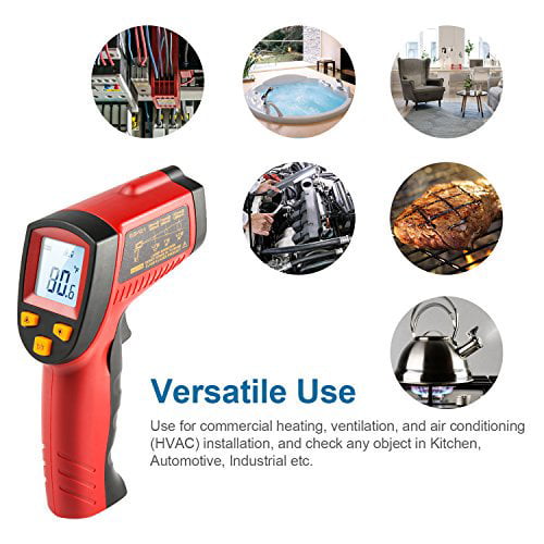  Surpeer Infrared Thermometer Temperature Gun 1022 Heat  Temperature Temp Gun for Cooking Pizza Oven Grill Non Contact IR Thermometer  Gun with Adjustable Emissivity & Max-Min Measure : Industrial & Scientific