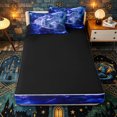 thumbnail image 4 of Erosebridal Cosmic White Dragon Print Zipper Twin Comforter Sets with Fitted Sheet and 2 Pillowcases,Nebula Cloud Star Accent Zipper Bedding Set,Blue White,4-Piece,Black Reversible, 4 of 6