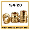 thumbnail image 2 of 1/4-20 Heat Brass Insert Nut Double Twilled Knurled Injection Molding Embedment Inserts Hot Melt 3D Printing Inserts Nuts, 2 of 6