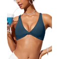 thumbnail image 1 of Top de Bikini CRZ YOGA con Frente Torcido y Tirantes Cruzados Azul XL, 1 of 5