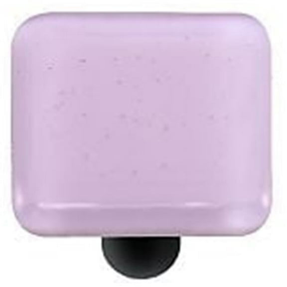 Hot Knobs HK1034-KB Neo-Lavender Square Glass Cabinet Knob - Black Post